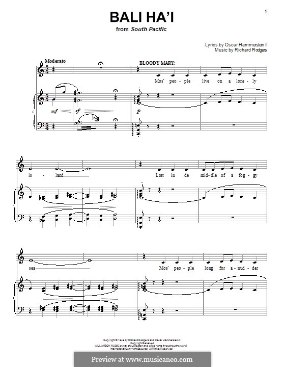Bali Ha'i: Для голоса и фортепиано (или гитары) by Richard Rodgers