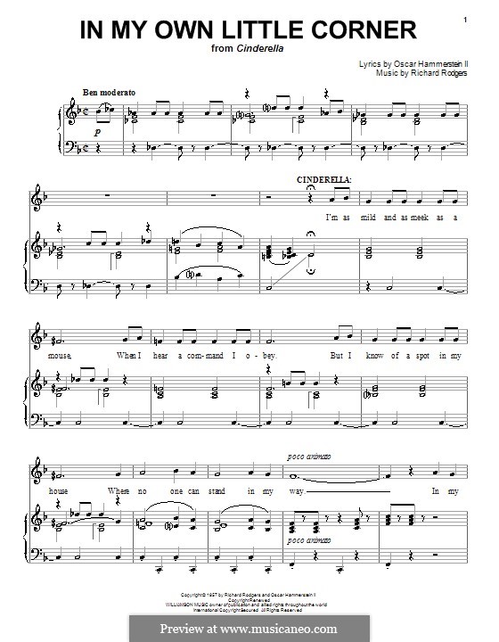 In My Own Little Corner (from Cinderella): Для голоса и фортепиано или гитары by Richard Rodgers