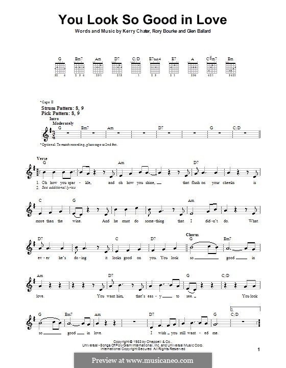 You Look So Good in Love (George Strait): Для гитары (очень легкая версия) by Glen Ballard, Kerry Chater, Rory Bourke
