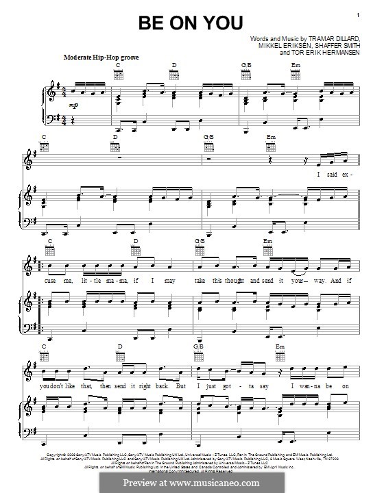 Be on You (Flo Rida featuring Ne-Yo): Для голоса и фортепиано (или гитары) by Mikkel Storleer Eriksen, Ne-Yo, Tor Erik Hermansen, Flo Rida