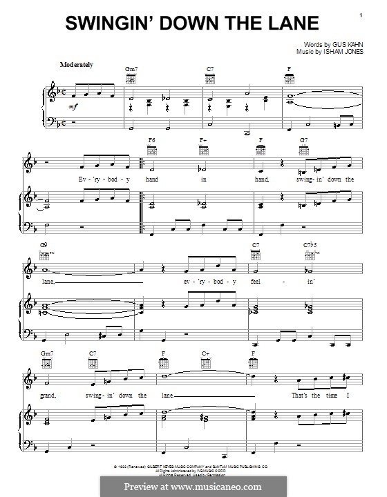Swingin' Down the Lane (Frank Sinatra): Для голоса и фортепиано (или гитары) by Isham Jones