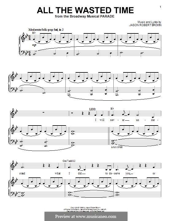 All the Wasted Time: Для голоса и фортепиано (или гитары) by Jason Robert Brown