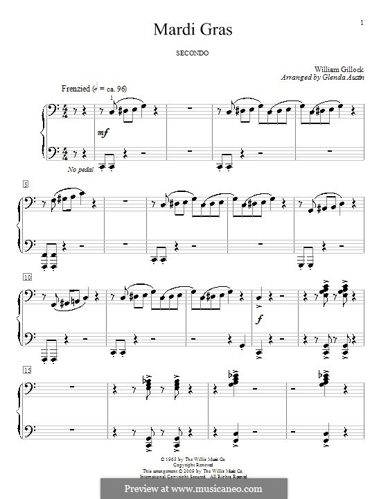 Mardi Gras: Для фортепиано в 4 руки by Glenda Austin