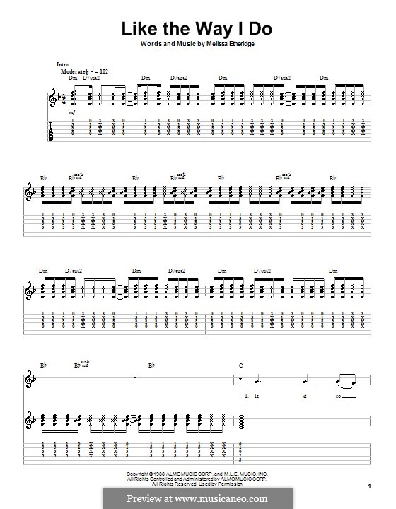 Like the Way I Do: Для гитары с табулатурой by Melissa Etheridge