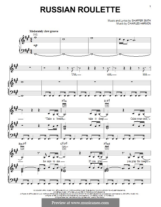 Russian Roulette (Rihanna): Для голоса и фортепиано (или гитары) by Charles Harmon, Ne-Yo