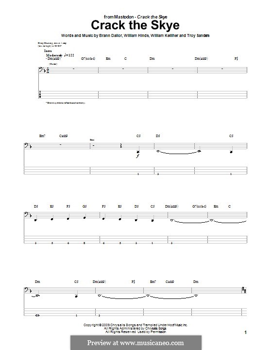 Crack the Skye (Mastodon): Для бас-гитары с табулатурой by Brann Dailor, Troy Sanders, William Hinds, William Kelliher