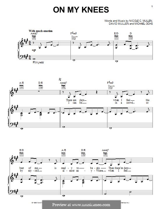 On My Knees: Для голоса и фортепиано (или гитары) by David Mullen, Michael Ochs