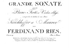 Большая соната для скрипки и фортепиано, Op.19: Большая соната для скрипки и фортепиано by Фердинанд Рис
