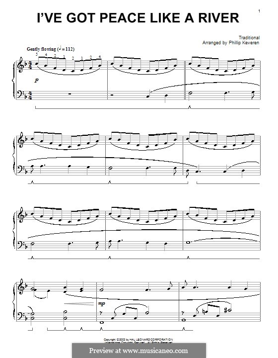I've Got Peace Like a River: Для фортепиано by folklore