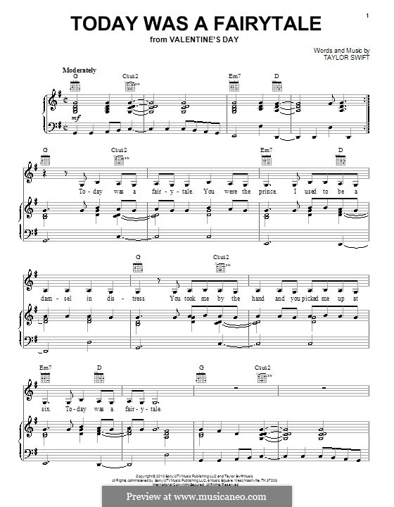 T Swift Today Was A Fairytale Noty Na Musicaneo T Swift Today Was A Fairytale Noty Na Musicaneo