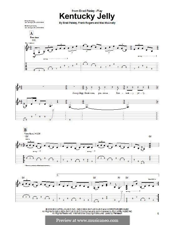 Kentucky Jelly: Для гитары с табулатурой by Frank Rogers, Mac McAnally