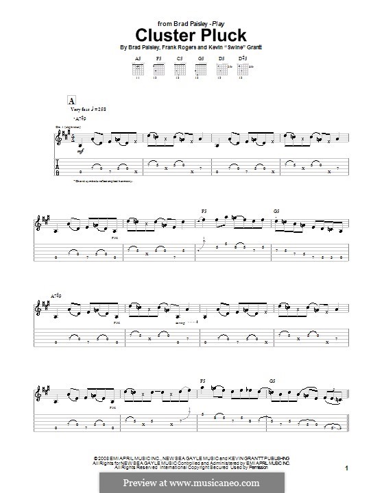 Cluster Pluck: Для гитары с табулатурой by Frank Rogers, Kevin 'Swine' Grant