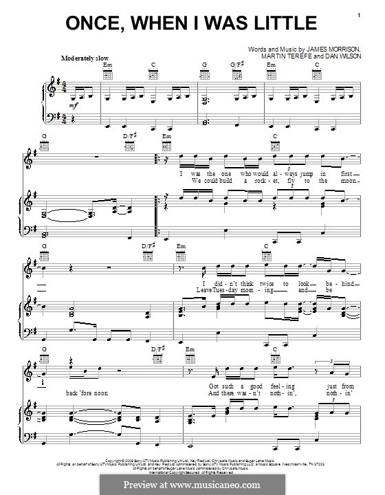 Once, When I Was Little: Для голоса и фортепиано (или гитары) by Daniel Wilson, Martin Terefe