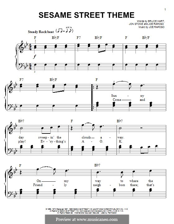 Sesame Street Theme: Для фортепиано (легкий уровень) by Joe Raposo
