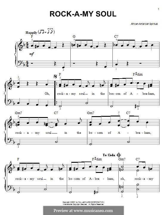 Rock-A-My-Soul: Для фортепиано by folklore
