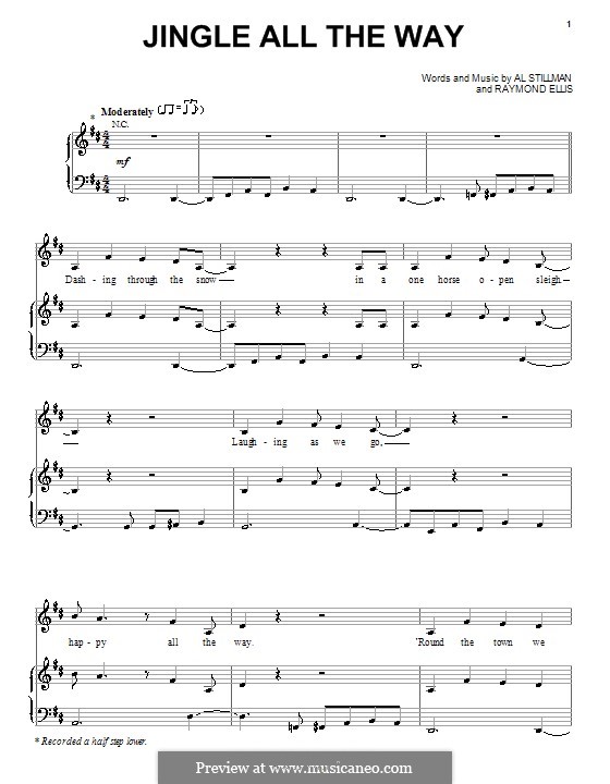 Jingle All the Way (Lena Horne): Для голоса и фортепиано (или гитары) by Raymond Ellis