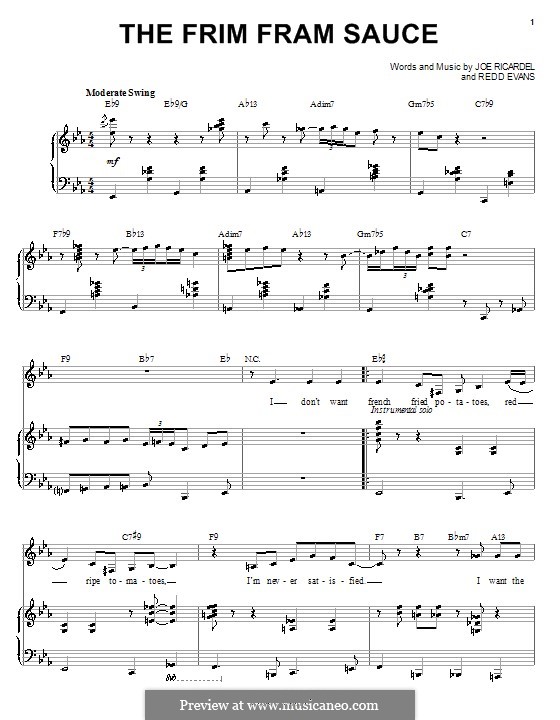 The Frim Fram Sauce: Для голоса и фортепиано или гитары (Diana Krall) by Joe Ricardel