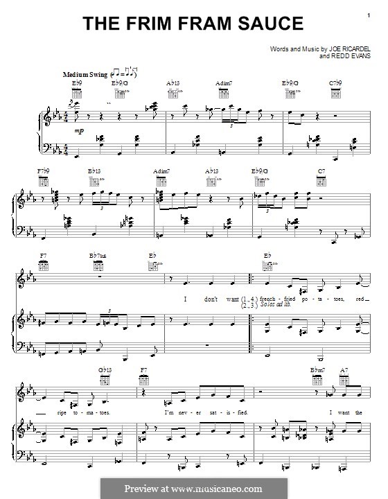 The Frim Fram Sauce: Для голоса и фортепиано (или гитары) by Joe Ricardel