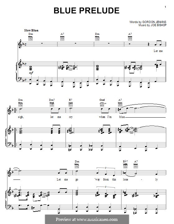 Blue Prelude: Для голоса и фортепиано (или гитары) by Gordon Jenkins, Joe Bishop