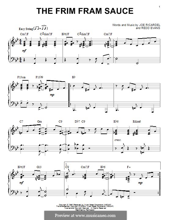 The Frim Fram Sauce: Для фортепиано (Nat King Cole) by Joe Ricardel