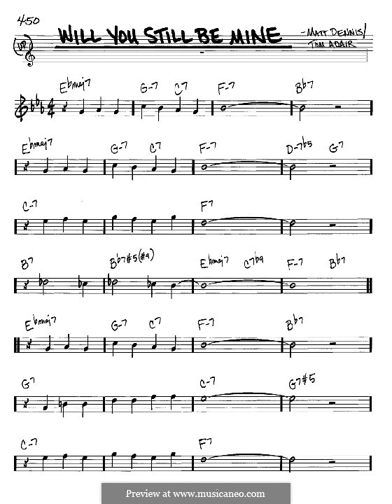 Will You Still Be Mine: Мелодия и аккорды - инструменты in C by Matt Dennis