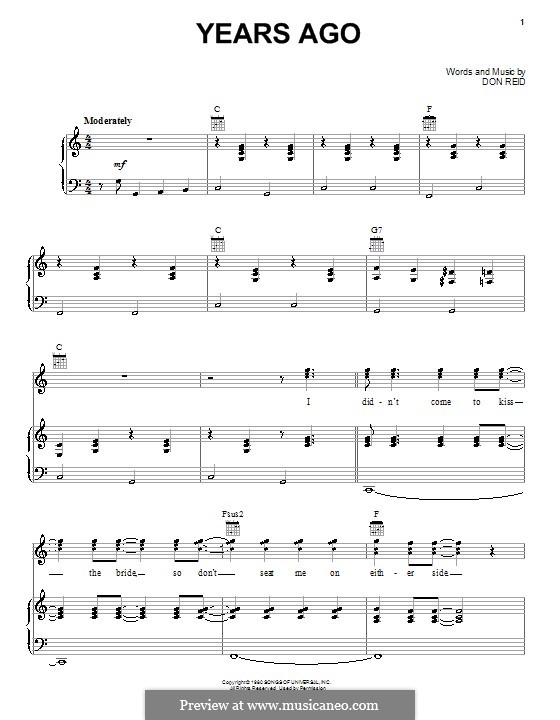Years Ago (Dailey & Vincent): Для голоса и фортепиано (или гитары) by Donald Reid