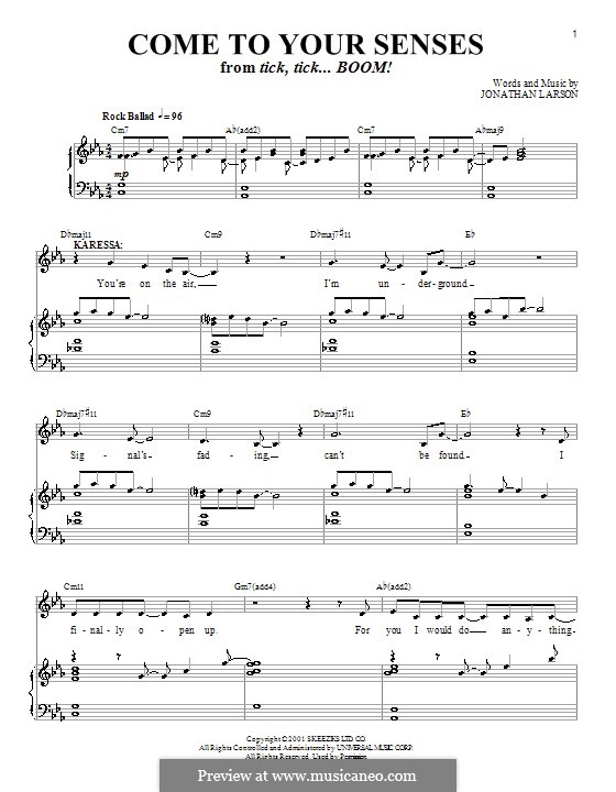 Come to Your Senses: Для голоса и фортепиано (или гитары) by Jonathan Larson