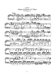 Адажио и рондо для фортепиано ми мажор, D.506: Для одного исполнителя by Франц Шуберт