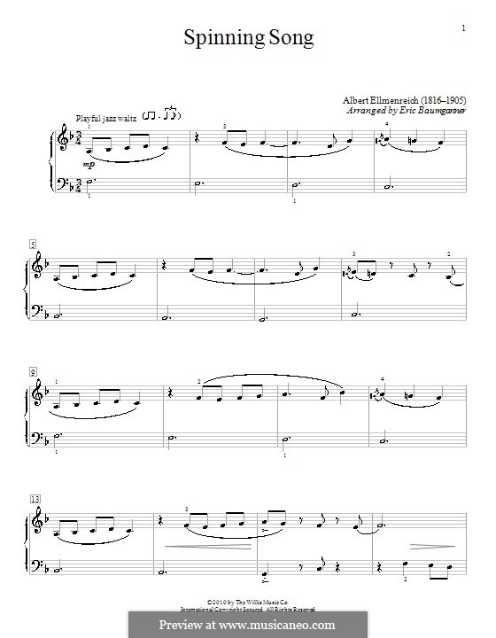 The Spinning Song: Для фортепиано by Albert Ellmenreich
