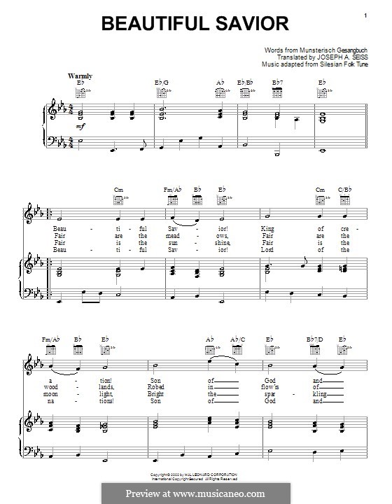 Beautiful Savior: Для голоса и фортепиано (или гитары) by folklore