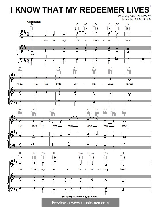 I Know That My Redeemer Lives: Для голоса и фортепиано (или гитары) by John Liptrot Hatton