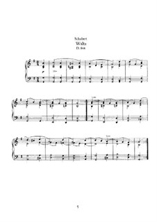 Вальс соль мажор, D.844: Для фортепиано by Франц Шуберт