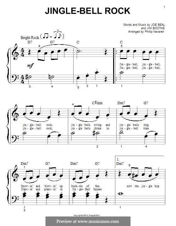 Piano version: Very easy notes by Jim Boothe, Joe Beal