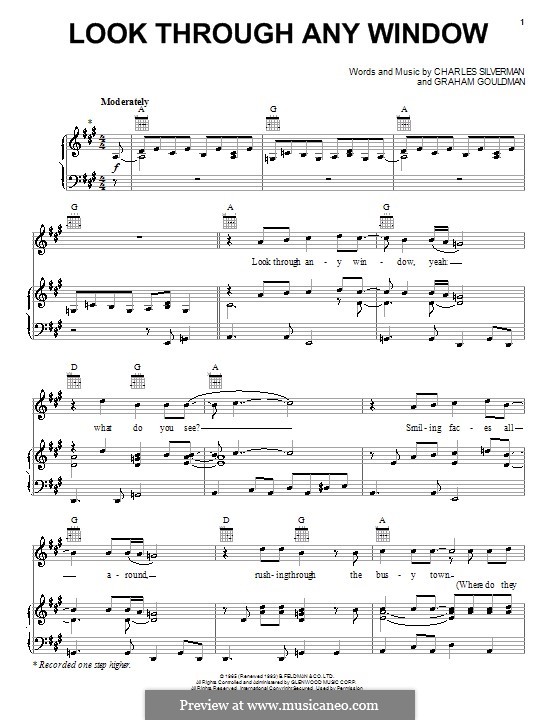 Look Through Any Window (The Hollies): Для голоса и фортепиано (или гитары) by Charles Silverman, Graham Gouldman