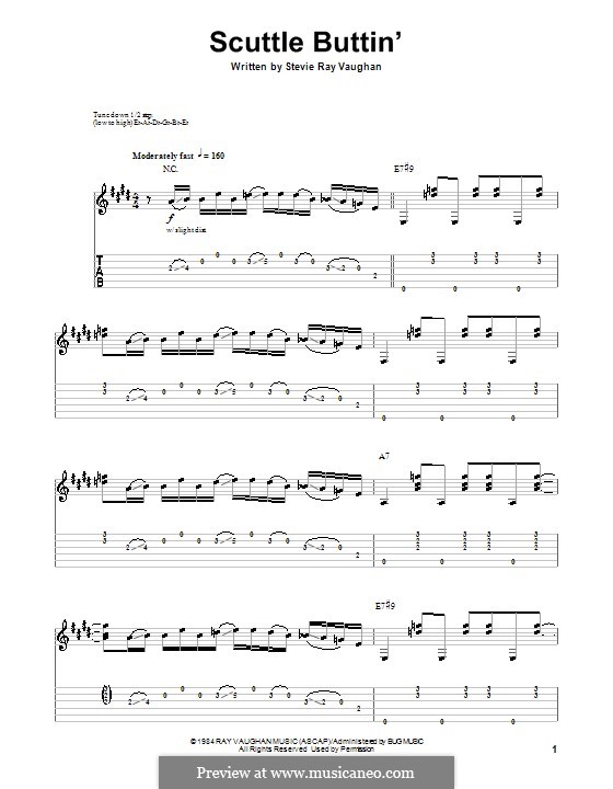Scuttle Buttin': Для гитары by Stevie Ray Vaughan