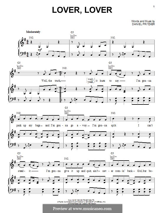 Lover, Lover: Для голоса и фортепиано (или гитары) by Daniel Pritzker