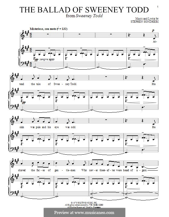 The Ballad of Sweeney Todd (from Sweeney Todd): Для голоса и фортепиано (или гитары) by Stephen Sondheim