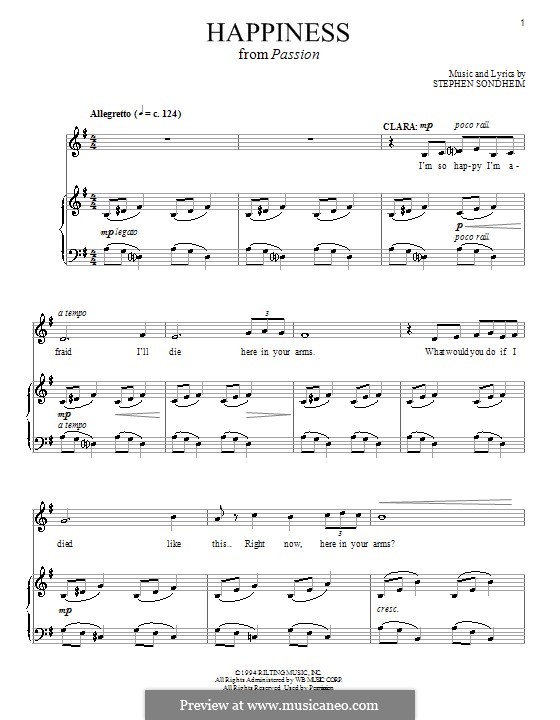 Happiness: Для голоса и фортепиано (или гитары) by Stephen Sondheim