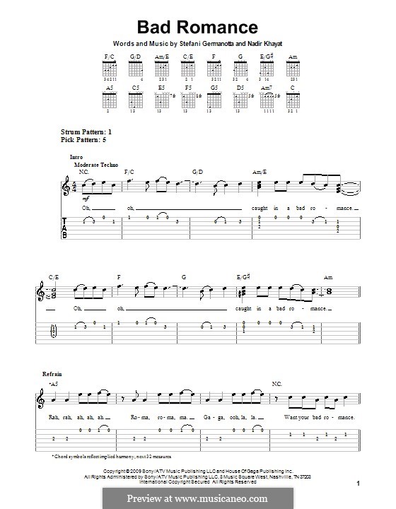 Instrumental version: Для гитары (очень легкая версия) by RedOne, Stefani Germanotta