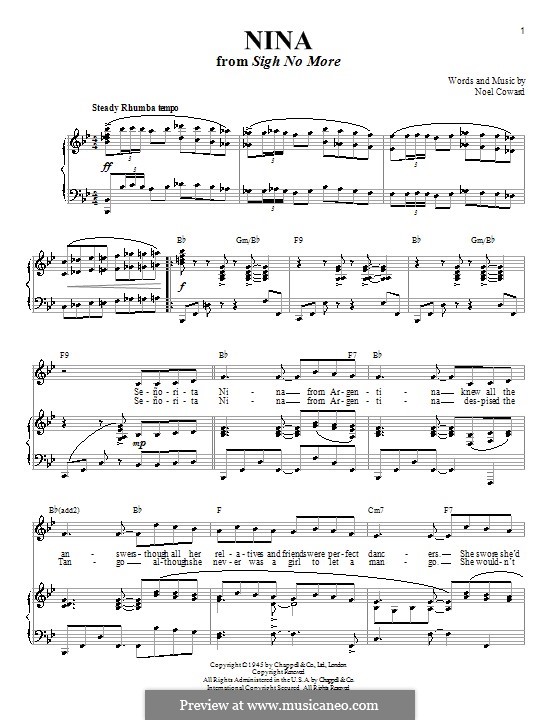 Nina: Для голоса и фортепиано (или гитары) by Noel Coward