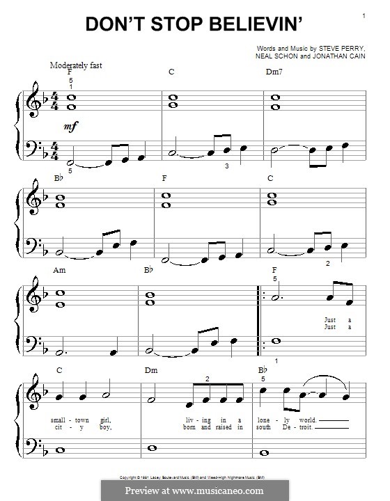 Instrumental version: Для фортепиано (очень легкая версия) by Jonathan Cain, Neal Schon, Steve Perry