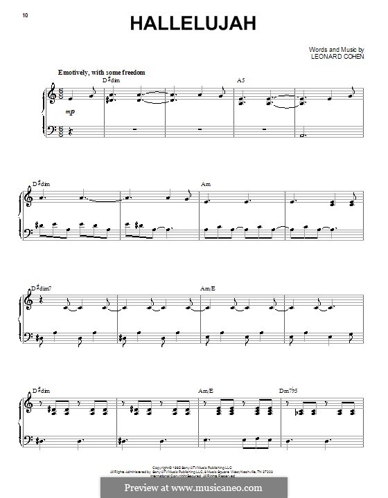 Vocal version: Для голоса и фортепиано или гитары (A Minor) by Leonard Cohen