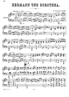 Герман и Доротея, Op.136: Аранжировка для фортепиано by Роберт Шуман