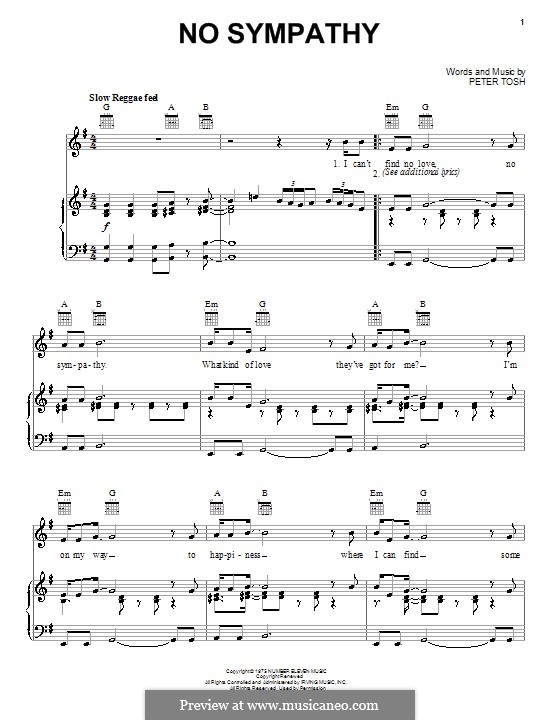 No Sympathy: Для голоса и фортепиано (или гитары) by Peter Tosh