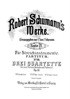 Три струнных квартета, Op.41: Квартет No.2 by Роберт Шуман