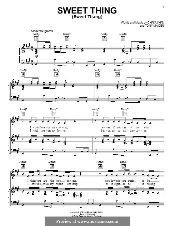 Sweet Thing (Sweet Thang): Для голоса и фортепиано (или гитары) by Tony Maiden