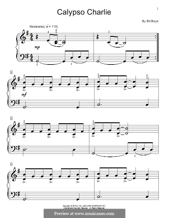 Calypso Charlie: Для фортепиано by Bill Boyd