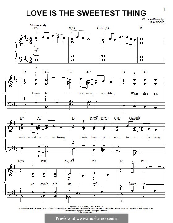 Love is the Sweetest Thing: Для начинающего пианиста by Ray Noble
