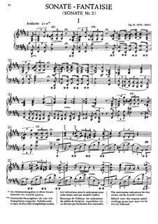 Соната для фортепиано No.2, Op.19: Для одного исполнителя by Александр Скрябин