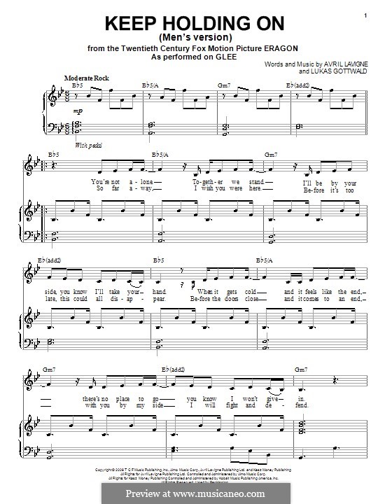 Keep Holding On: Для голоса и фортепиано (или гитары) by Avril Lavigne, Lukas Gottwald